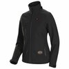 Pioneer Women's Heated Softshell Jacket, 4 Settings, 4-Way Stretch, Detachable Hood, Black, 2XL V3210570U-2XL